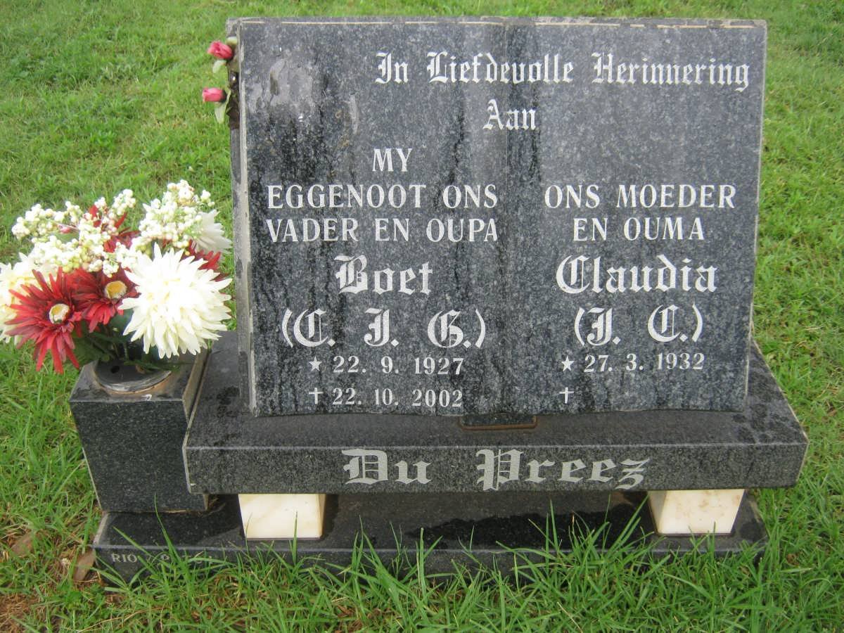 PREEZ C.J.G., du 1927-2002 &amp; J.C. 1932-
