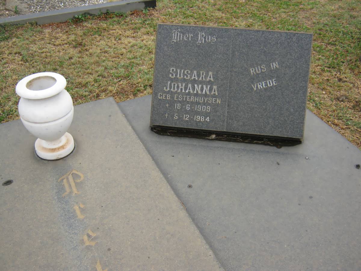 PRETORIUS Susara Johanna nee ESTERHUYSEN 1909-1984