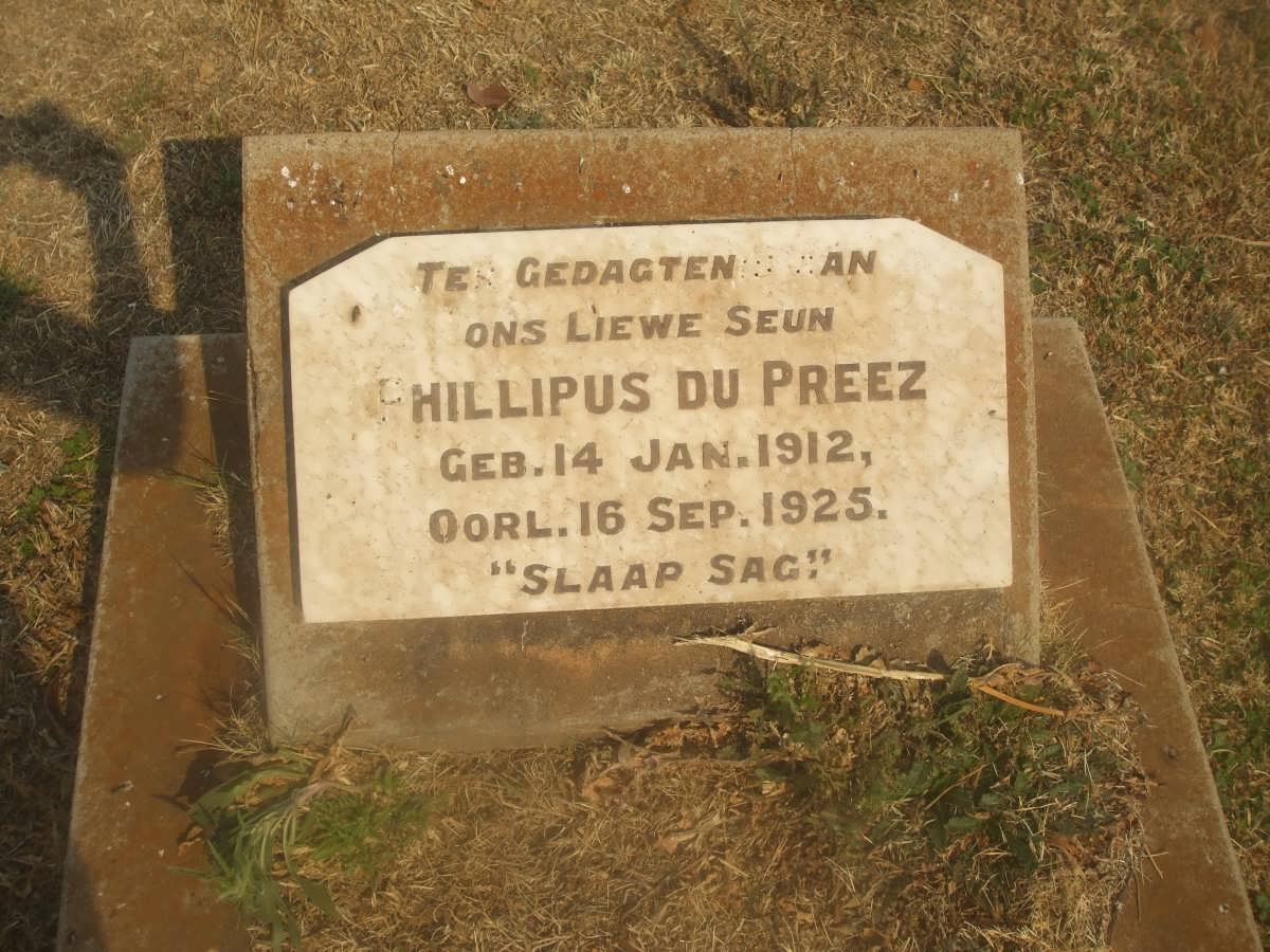 PREEZ Phillipus, du 1912-1925