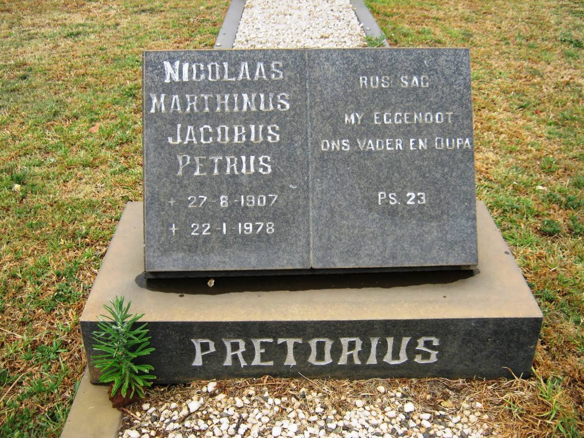 PRETORIUS Nicolaas Marthinus Jacobus Petrus 1907-1978