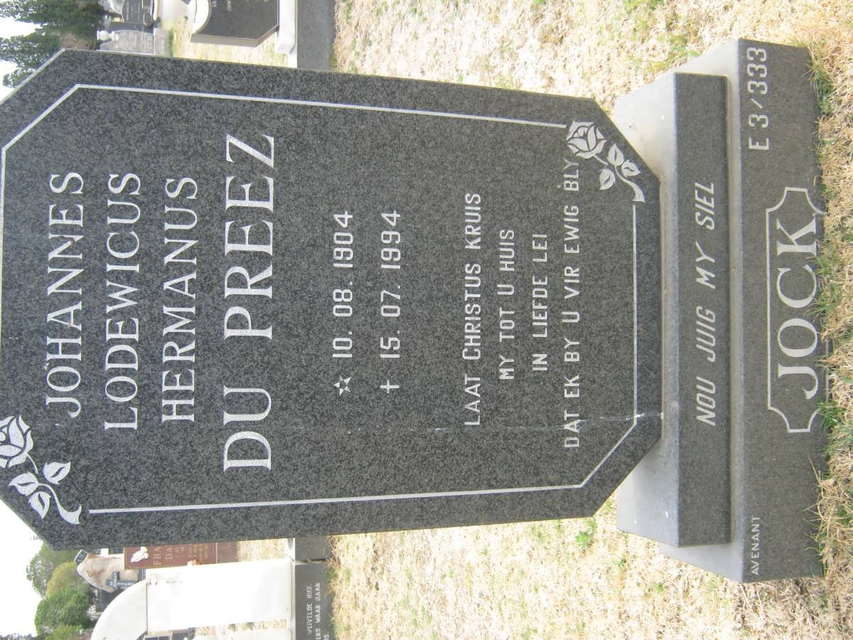PREEZ Johannes Lodewicus Hermanus, du 1904-1994