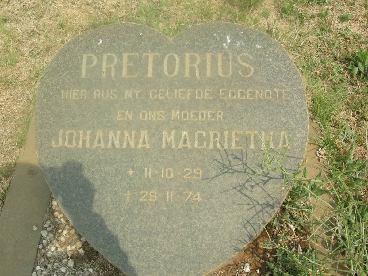 PRETORIUS Johanna Magrietha 1929-1974