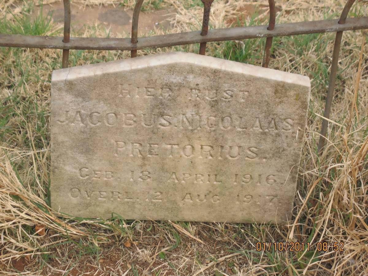 PRETORIUS Jacobus Nicolaas 1916-1917