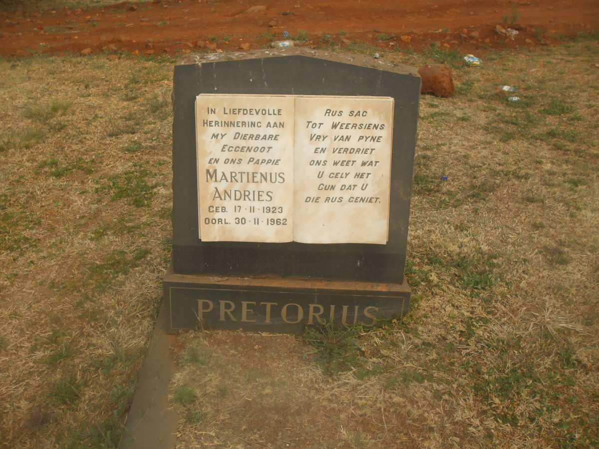 PRETORIUS Martienus Andries 1923-1962