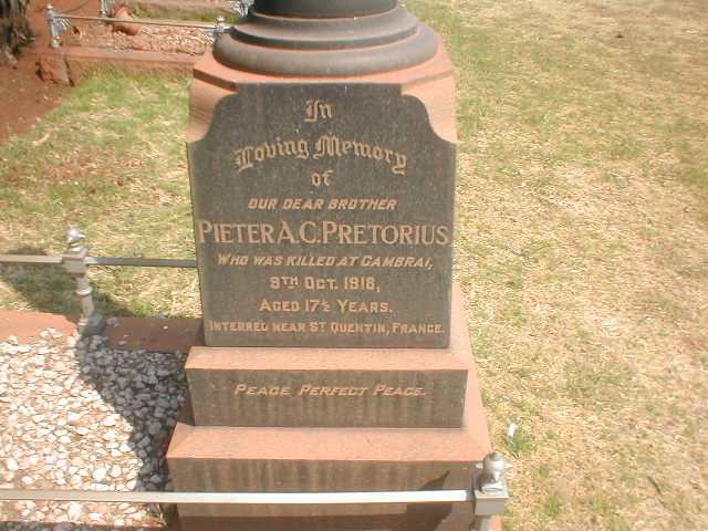 PRETORIUS Pieter A.C. -1918
