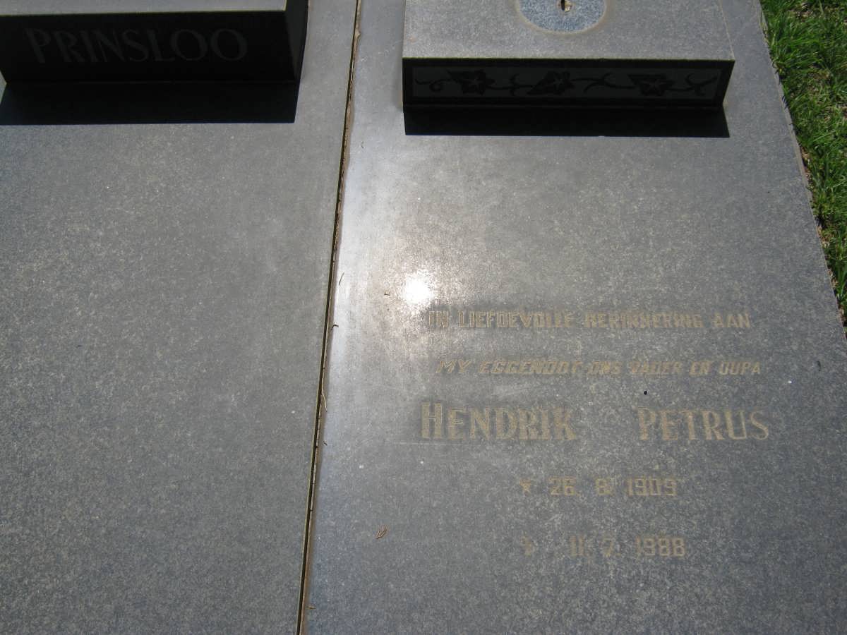 PRINSLOO Hendrik Petrus 1909-1988