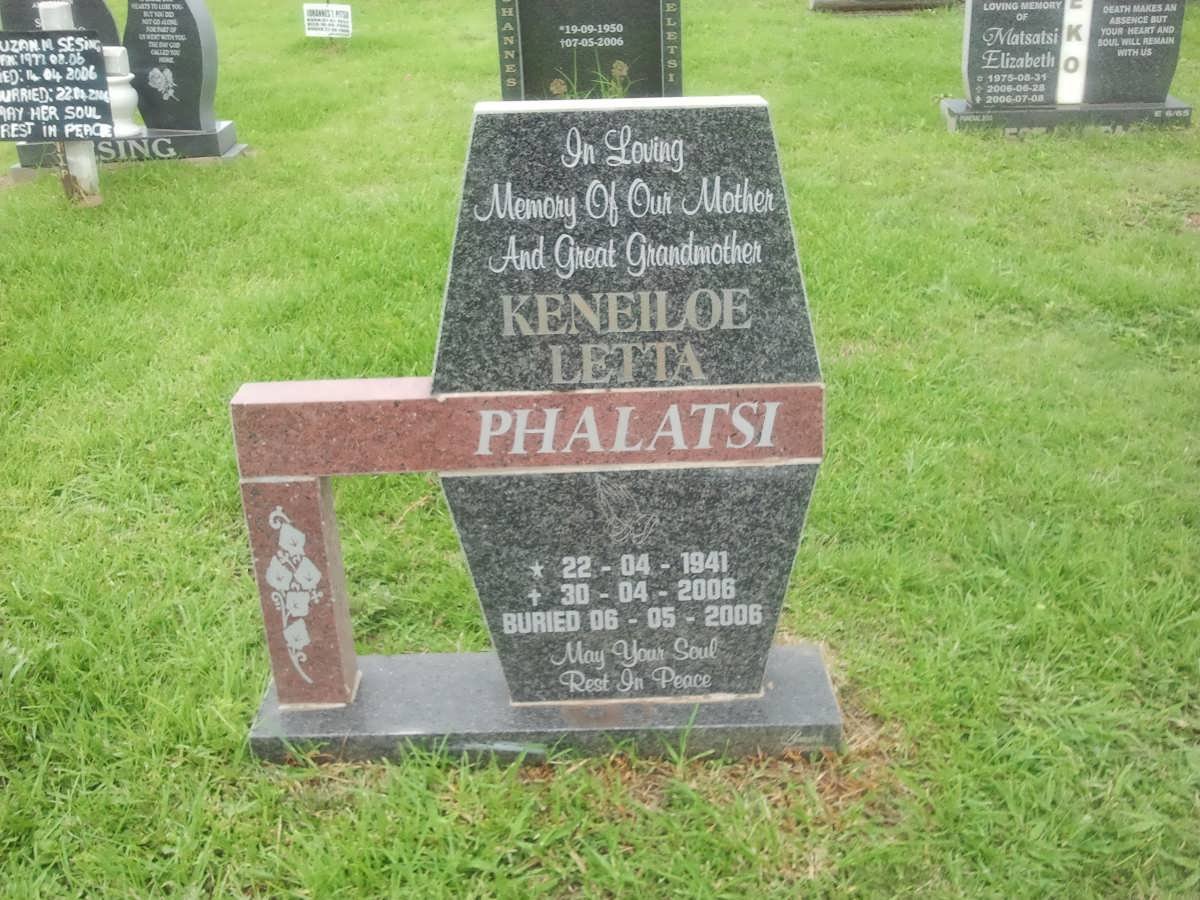 PHALATSI Keneiloe Letta 1941-2006