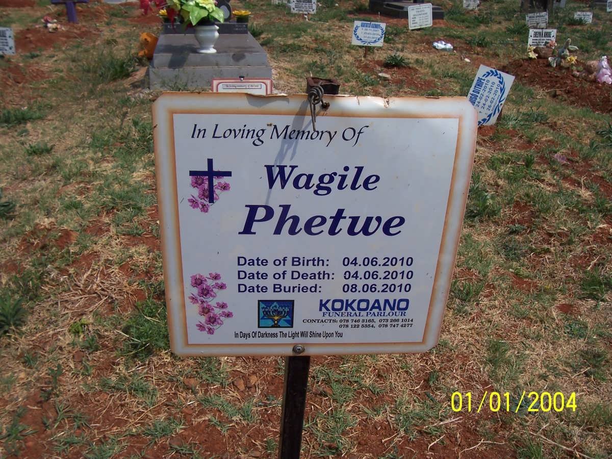 PHETWE Wagile 2010-2010