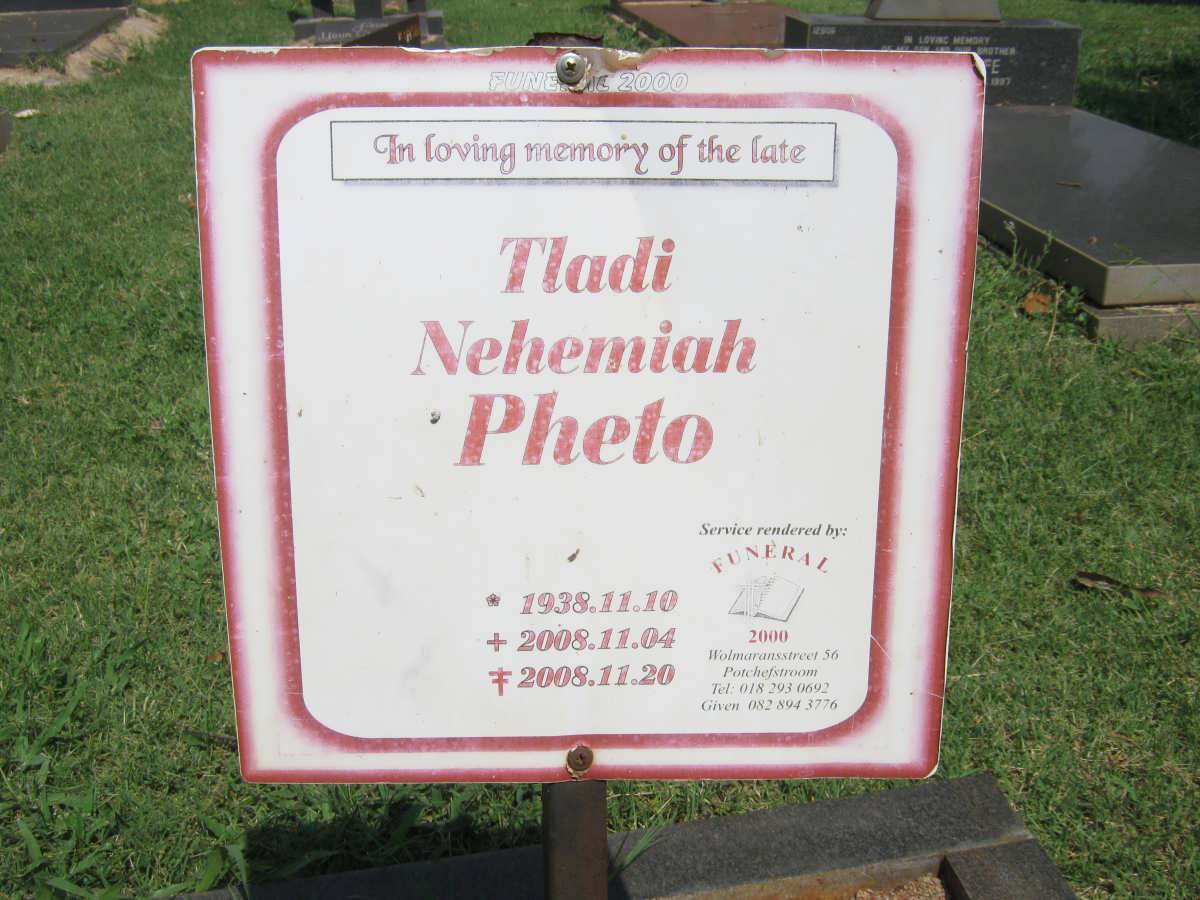 PHETO Tladi Nehemiah 1938-2008