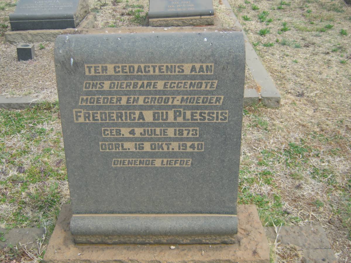 PLESSIS Frederica, du 1873-1940