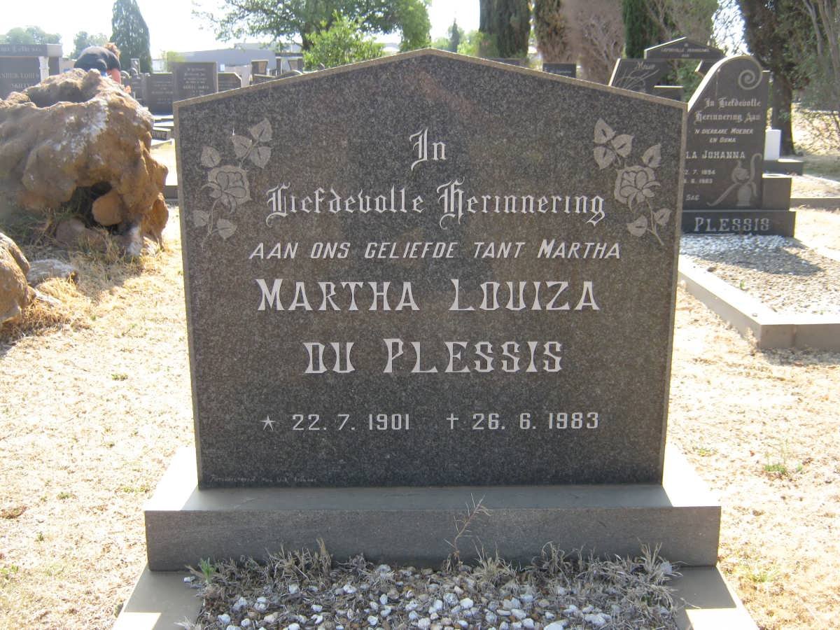 PLESSIS Martha Louiza, du 1901-1983