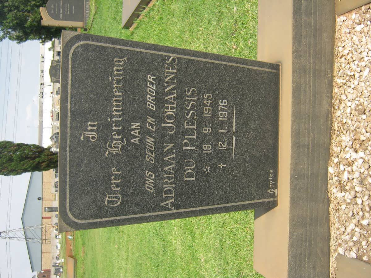 PLESSIS Adriaan Johannes, du 1945-1976
