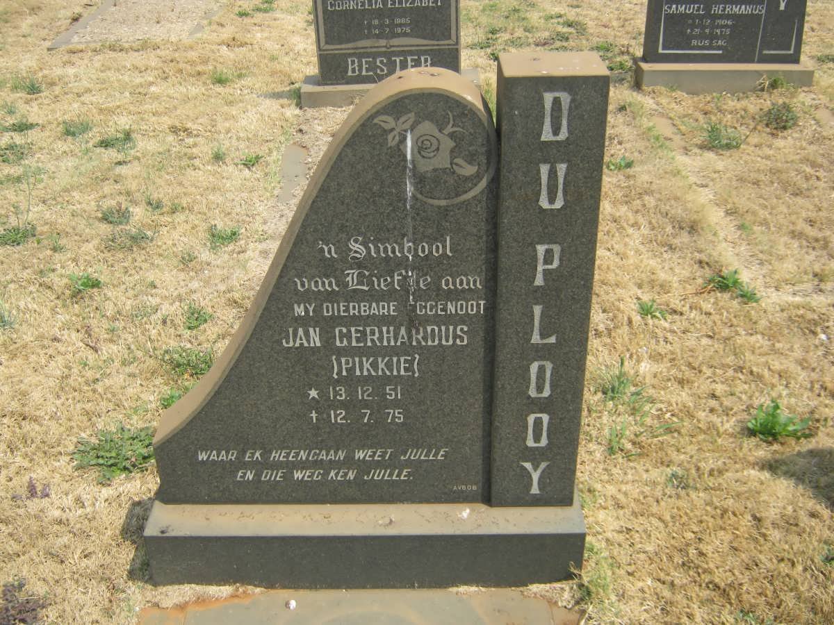 PLOOY Jan Gerhardus, du 1951-1975