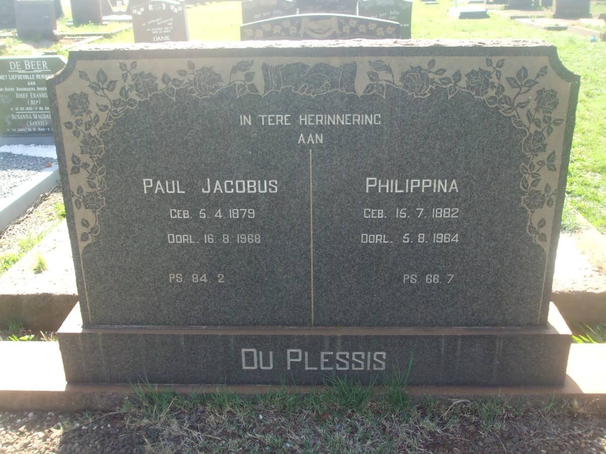 PLESSIS Paul Jacobus, du 1879-1968 &amp; Philippina 1882-1964
