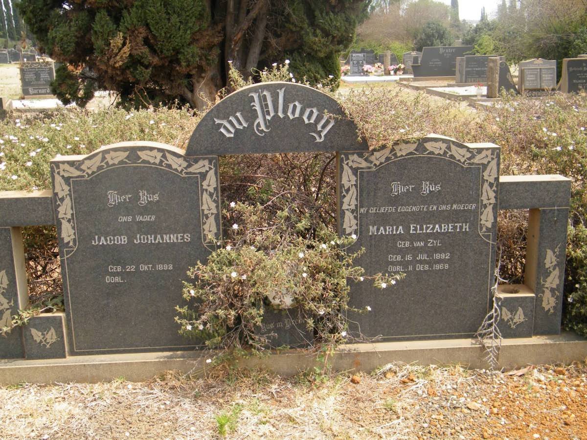 PLOOY Jacob Johannes, du 1893- &amp; Maria Elizabeth VAN ZYL 1892-1968