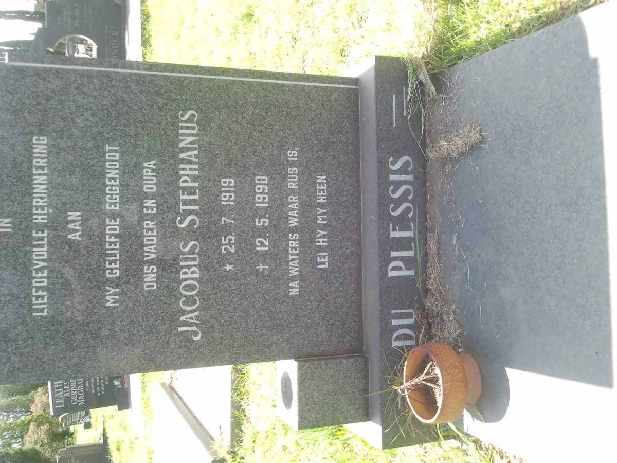 PLESSIS Jacobus Stephanus, du 1919-1990