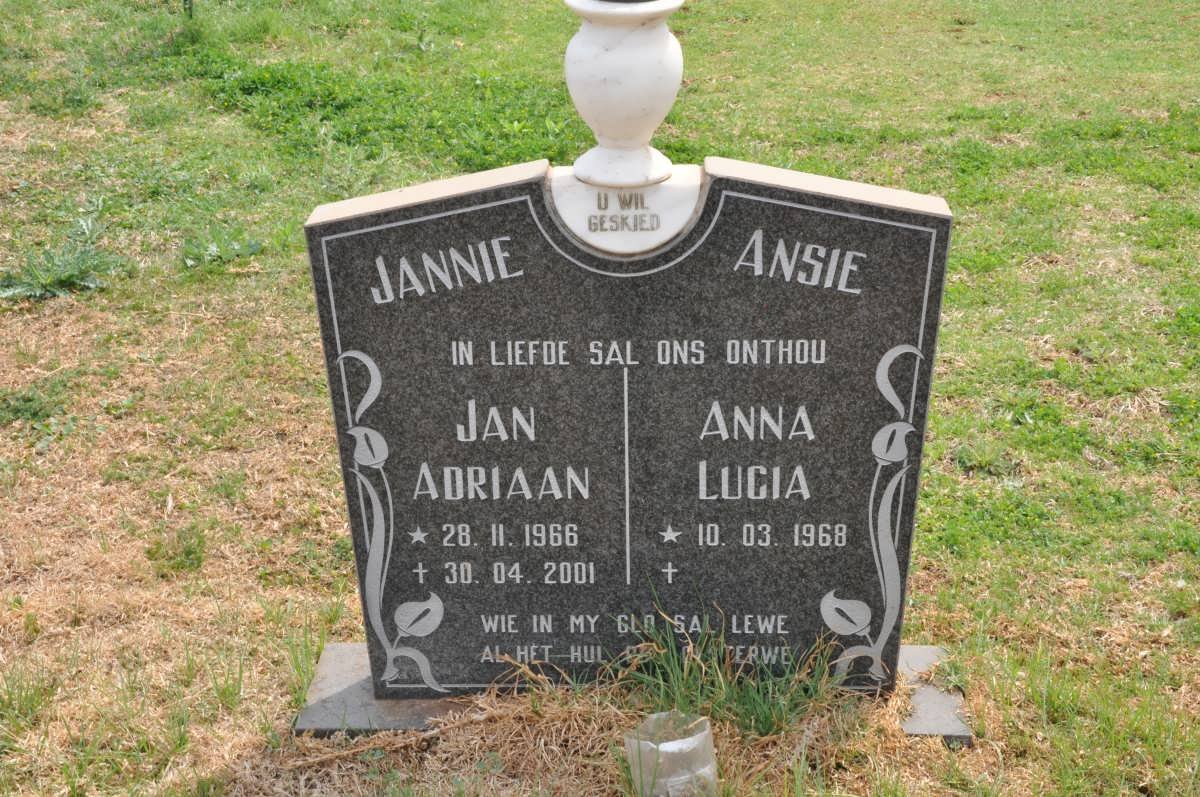 PLESSIS Jan Adriaan, du 1966-2001 &amp; Anna Lucia 1968-