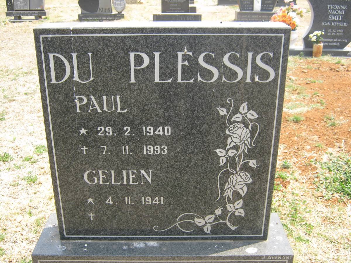 PLESSIS Paul, du 1940-1993 &amp; Gelien 1941-