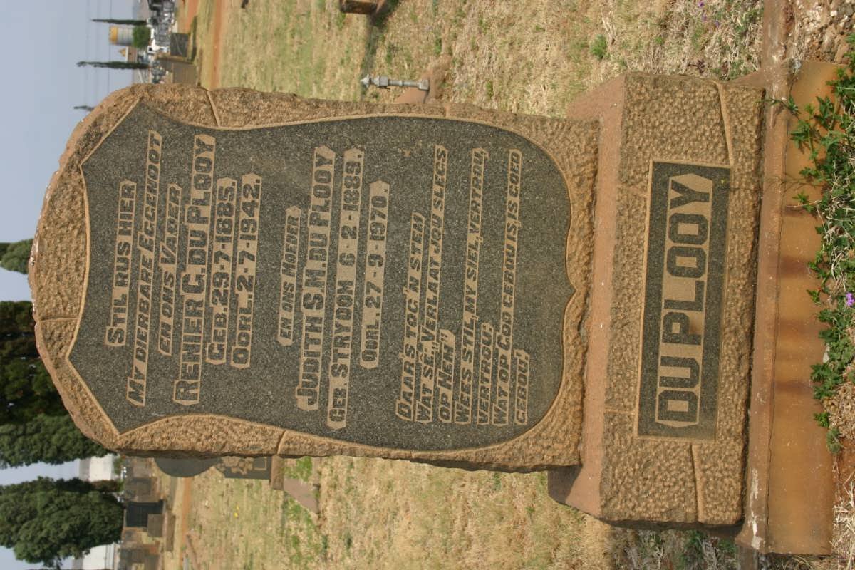 PLOOY Renier G., du 1885-1942 &amp; Judith S.M. STRYDOM 1889-1970