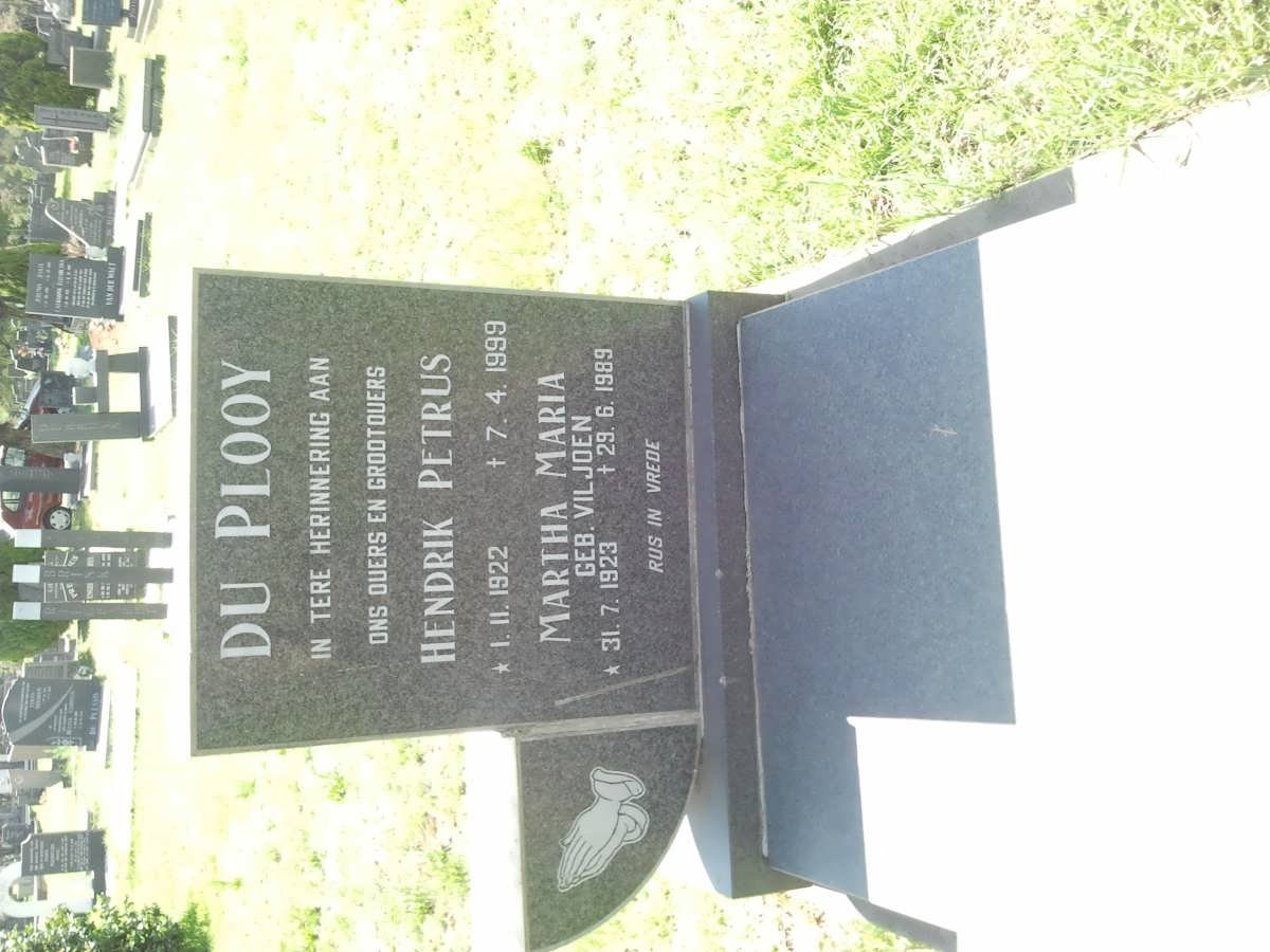 PLOOY Hendrik Petrus, du 1922-1999 &amp; Martha Maria VILJOEN 1923-1989
