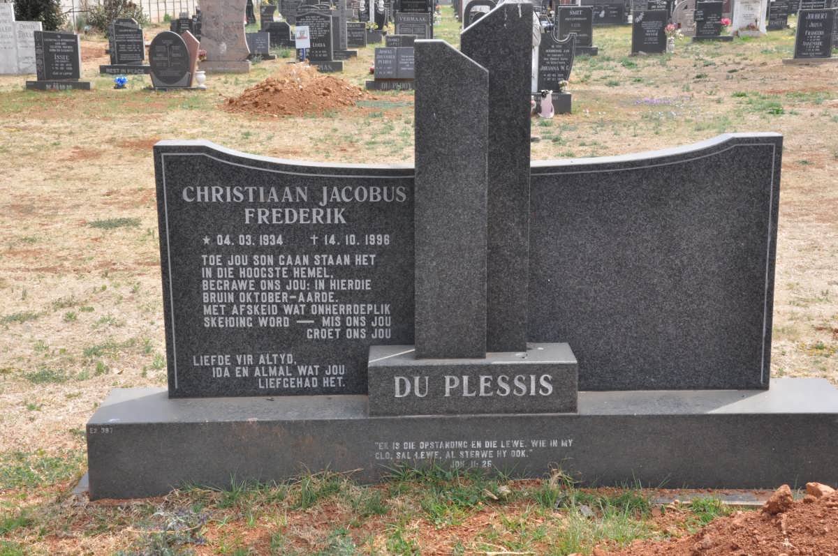 PLESSIS Christiaan Jacobus Frederik, du 1934-1996