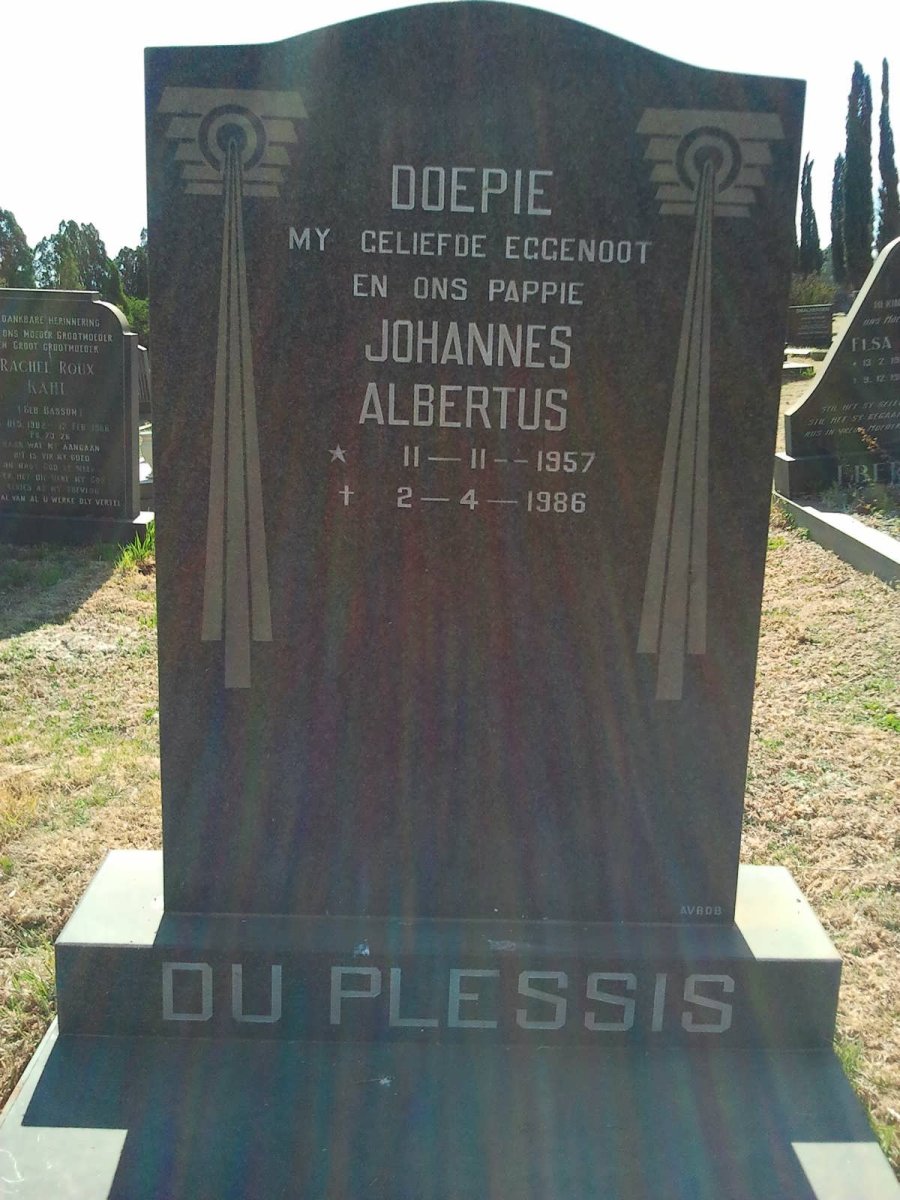 PLESSIS Johannes Albertus, du 1957-1986