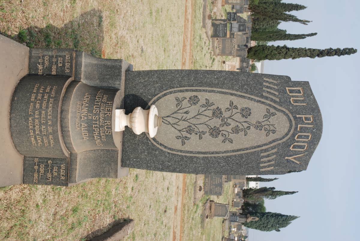 PLOOY Albertus Stephanus, du 1871-1952 &amp; Johanna Alida ESTERHUIZEN 1886-1938 