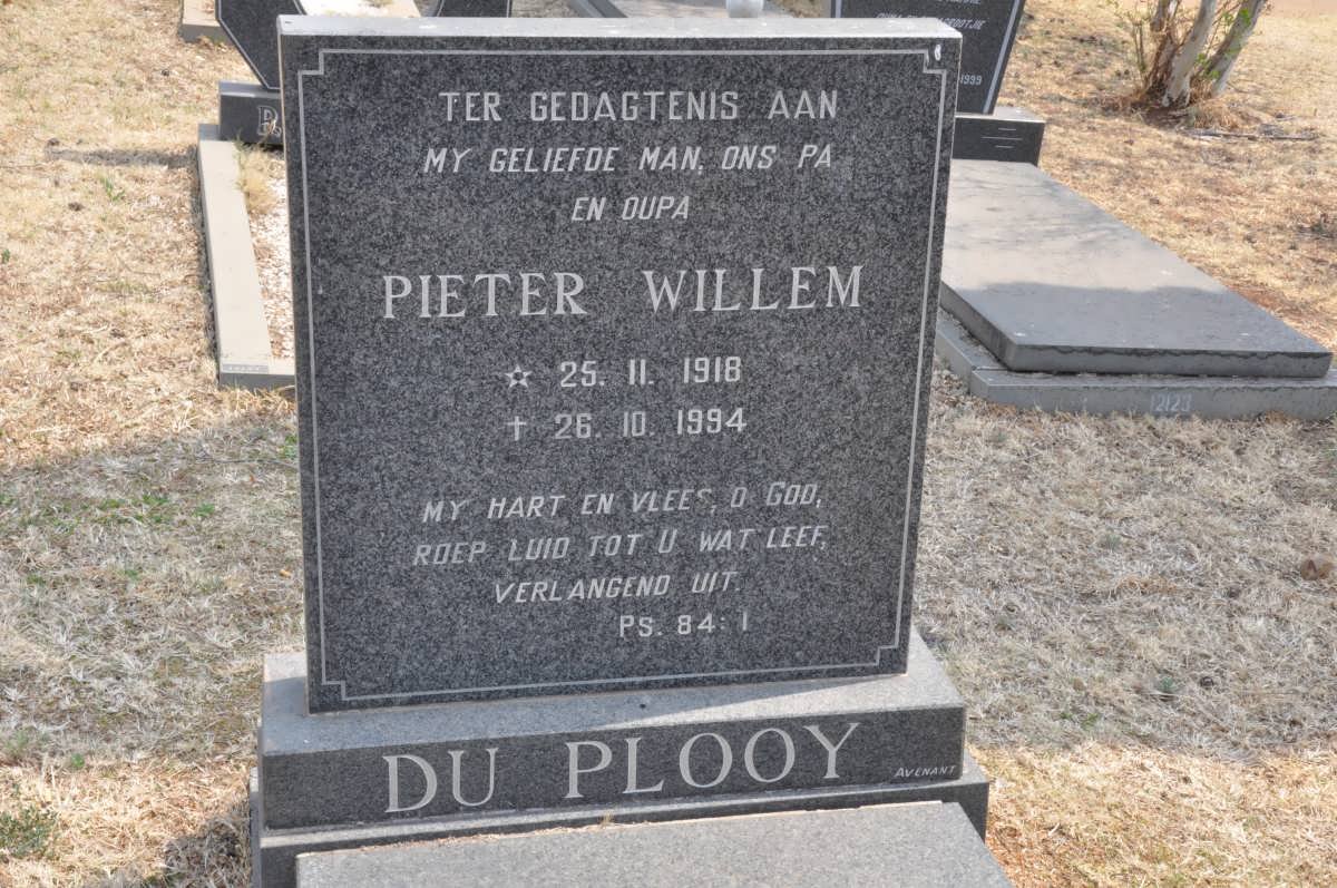 PLOOY Pieter Willem, du 1918-1994
