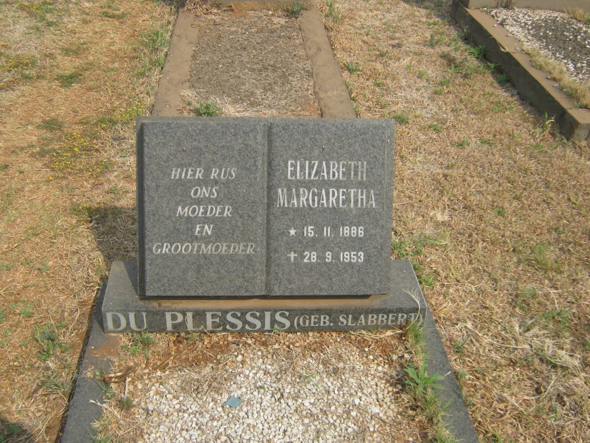PLESSIS Elizabeth Margaretha, du nee SLABBERT 1886-1953