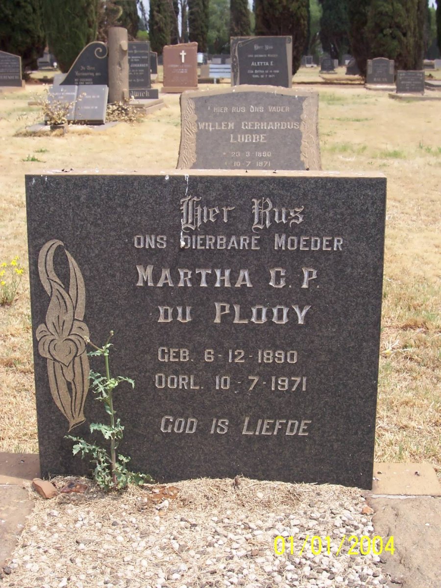 PLOOY Martha C.P., du 1890-1971