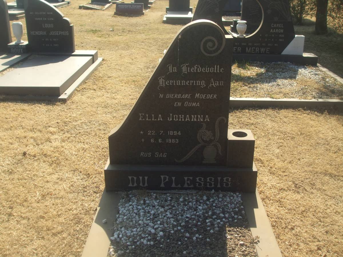 PLESSIS Ella Johanna, du 1894-1983