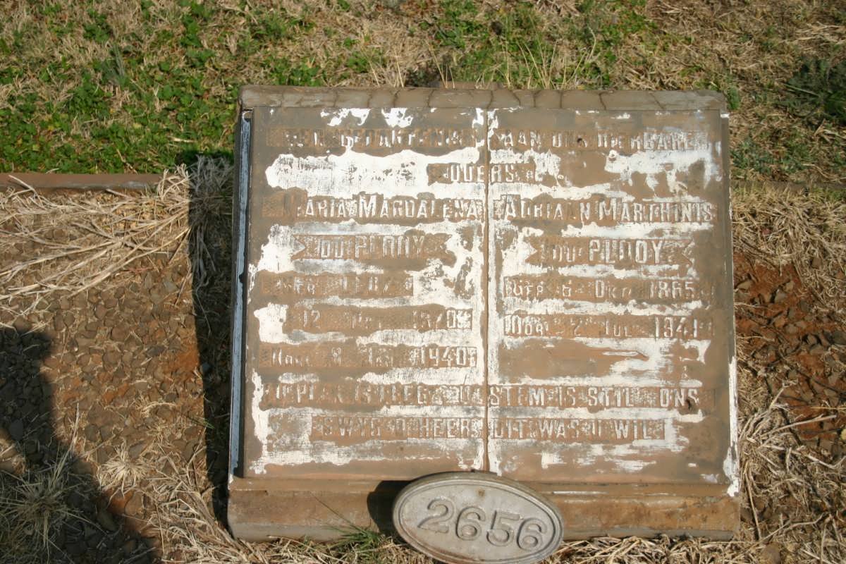PLOOY Adriaan Marthinus, du 1865-1941 &amp; Maria Magdalena LEUZ 1870-1940