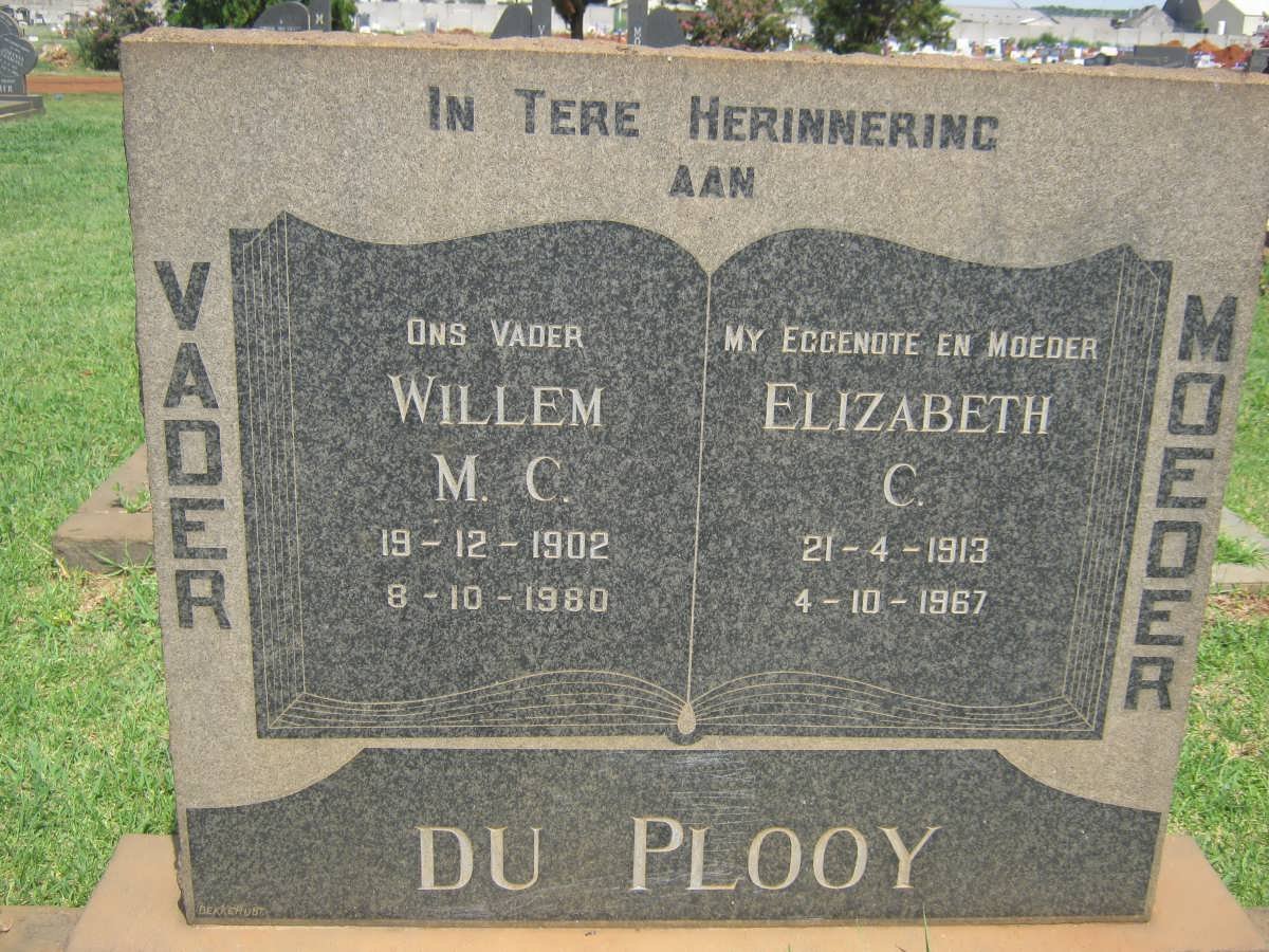 PLOOY Willem M.C., du 1902-1980 &amp; Elizabeth C. 1913-1967