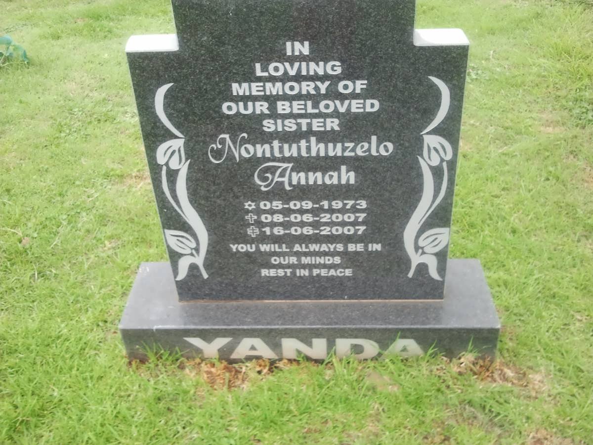 YANDA Nontuthuzelo Annah 1973-2007