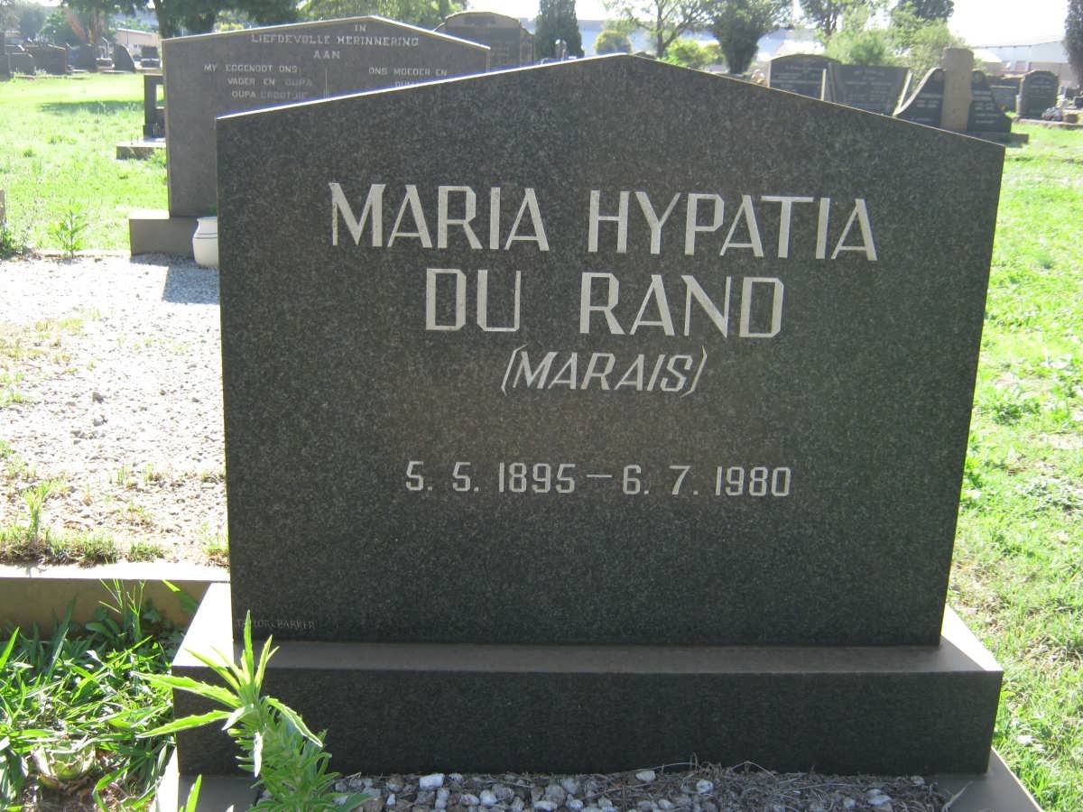 RAND Maria Hypatia, du nee MARAIS 1895-1980