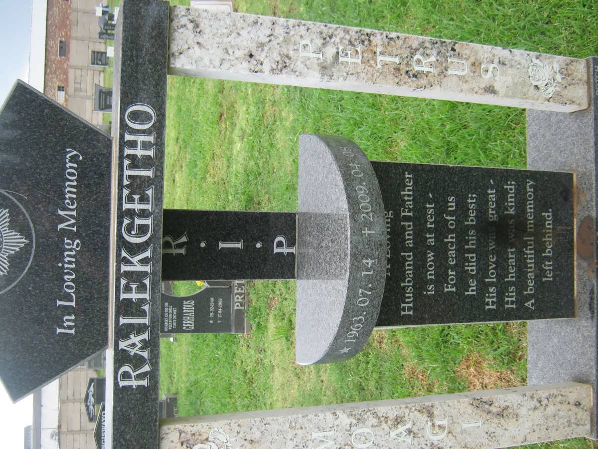 RALEKGETHO Moagi Petrus 1963-2009