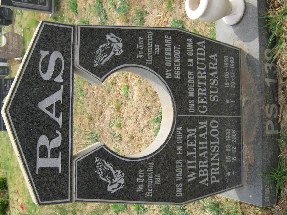 RAS Willem Abraham Prinsloo 1933-2008 &amp; Gertruida Susara 1938-1999