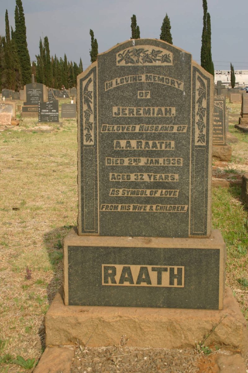 RAATH Jeremiah -1936
