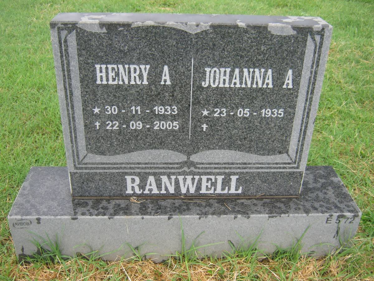 RANWELL Henry A. 1933-2005 &amp; Johanna A. 1935-