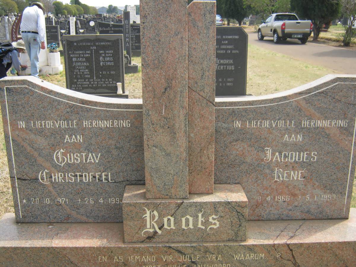 RAATS Jacques René 1966-1993 :: RAATS Gustav Christoffel 1971-1993