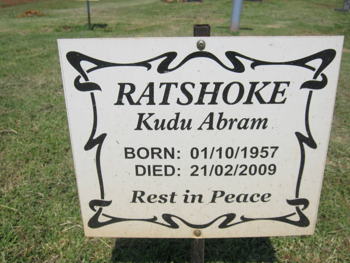 RATSHOKE Kudu Abram 1957-2009
