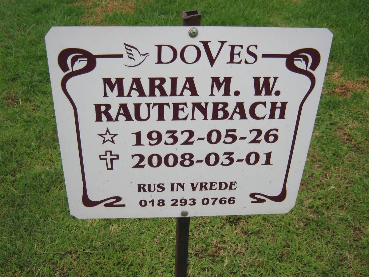 RAUTENBACH Maria M.W. 1932-2008
