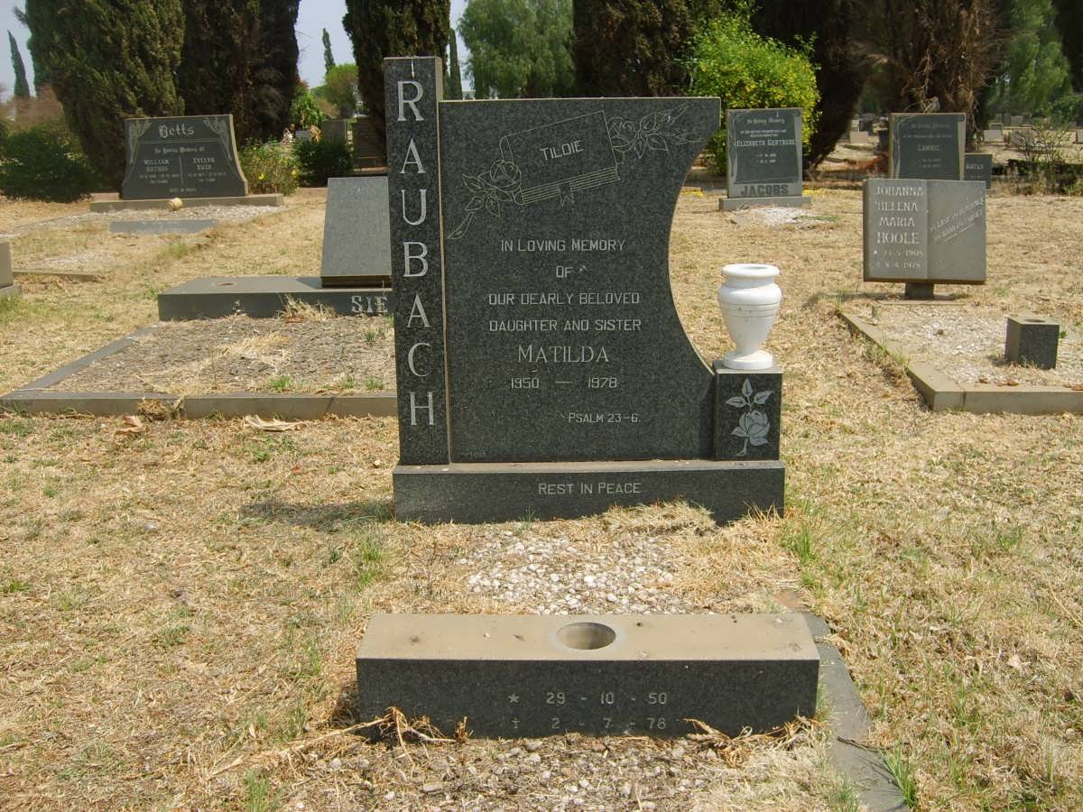 RAUBACH Matilda 1950-1978