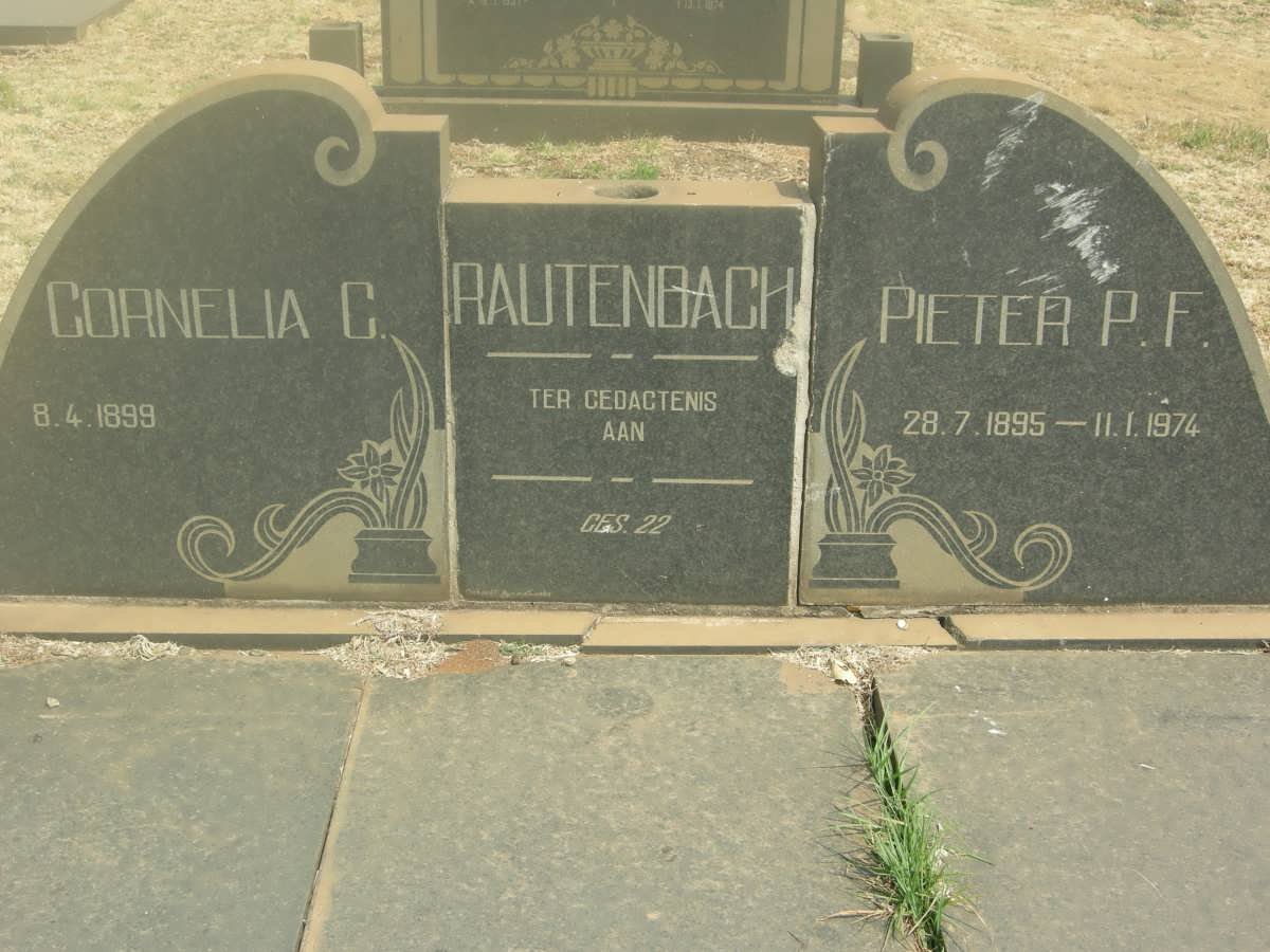 RAUTENBACH Pieter P.F. 1895-1974 &amp; Cornelia C. 1899-