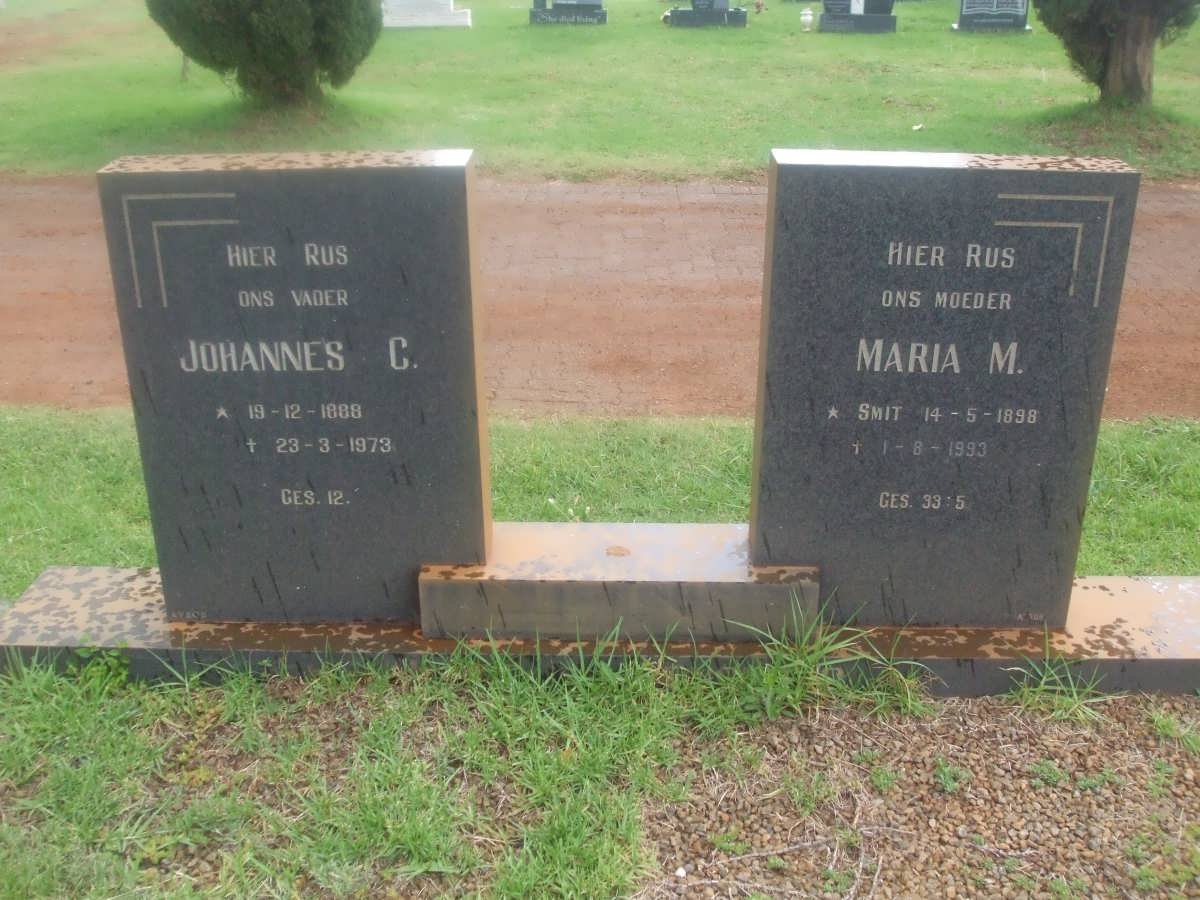RENSBURG Johannes C., Janse van 1888-1973 &amp; Maria M. SMIT 1898-1993