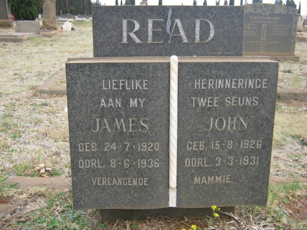 READ James 1920-1936 :: READ John 1926-1931
