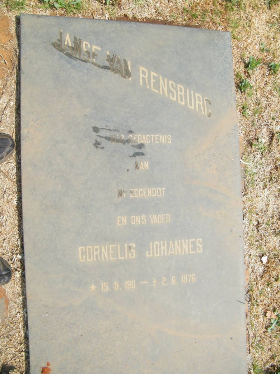 RENSBURG Cornelis Johannes, Janse van 1911-1976