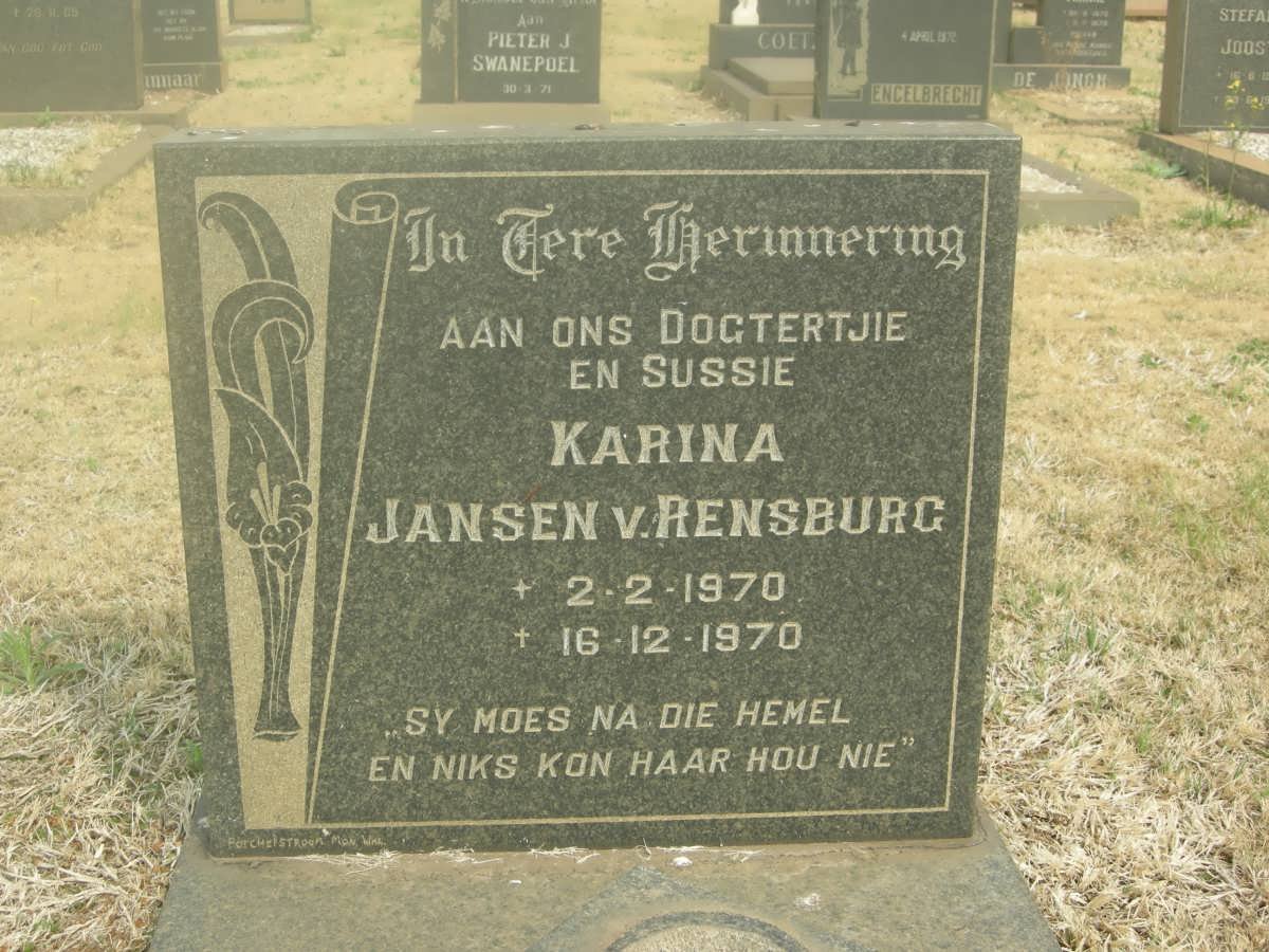 RENSBURG Karina, Jansen v. 1970-1970
