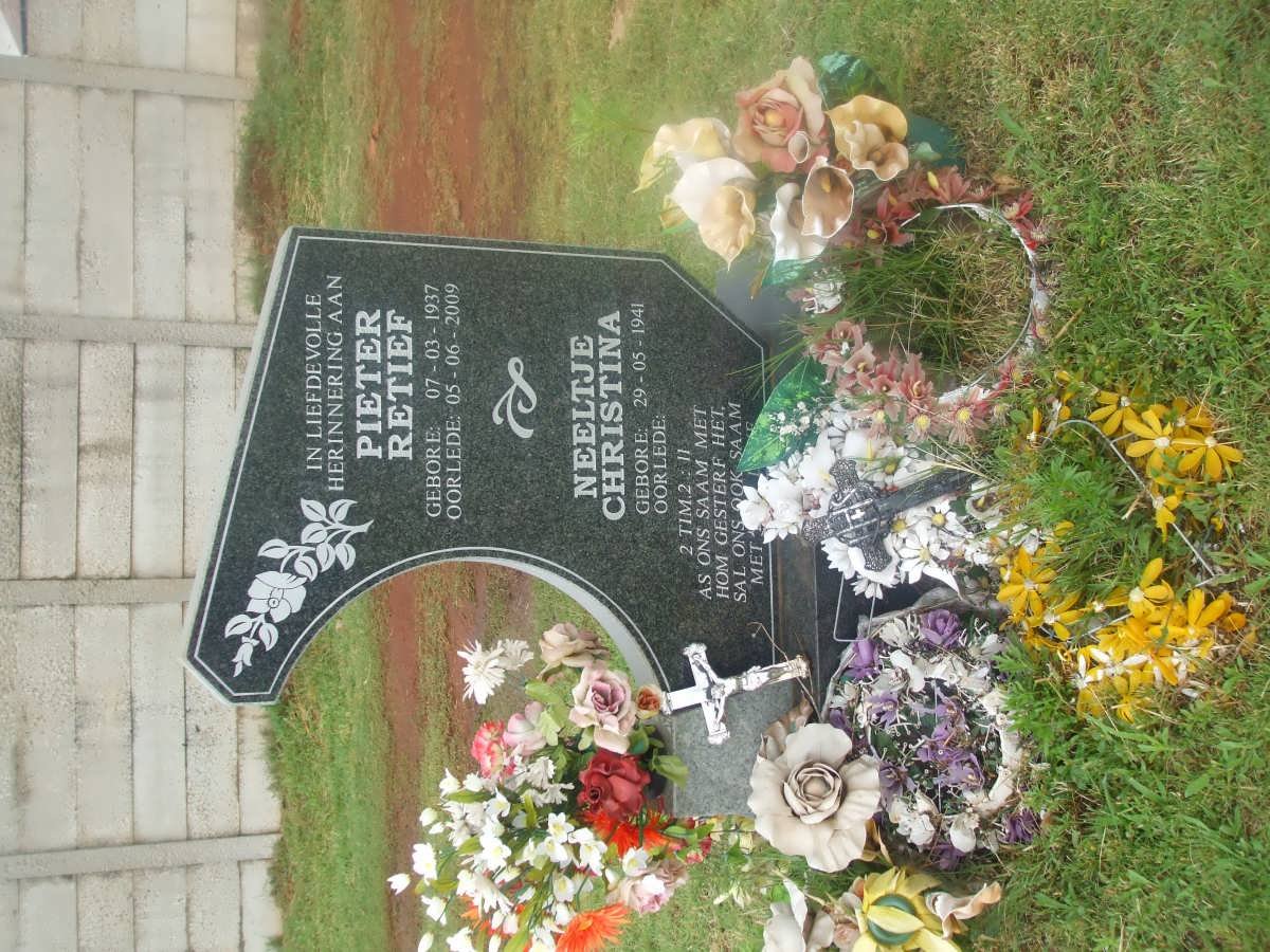 RETIEF Pieter 1937-2009 &amp; Neeltje Christina 1941-
