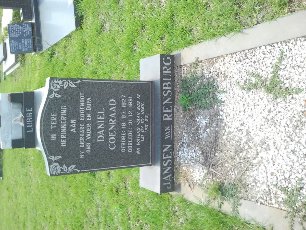 RENSBURG Daniel Coenraad, Jansen van 1927-1991